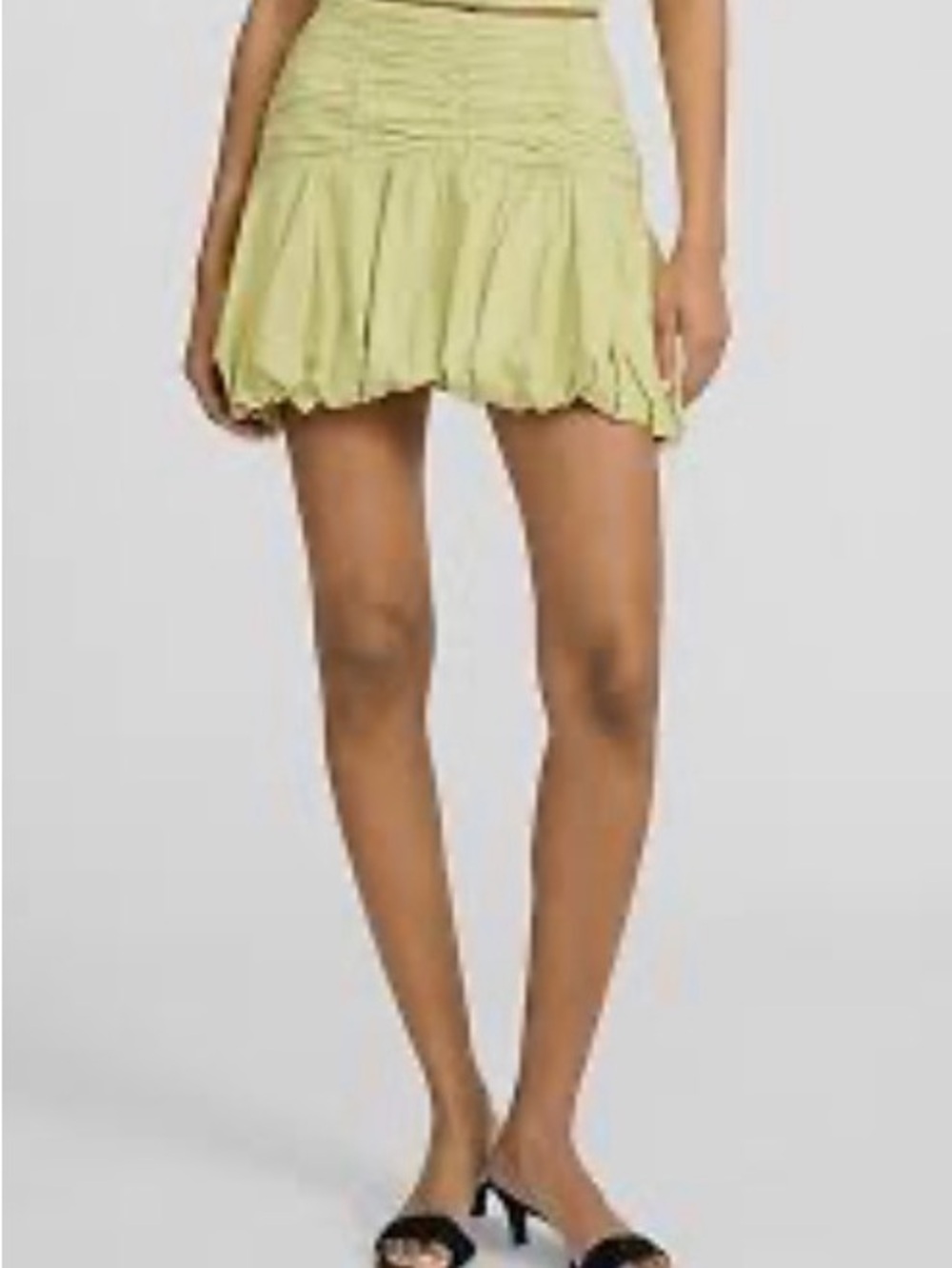 Light Green Ruffled Mini Skirt